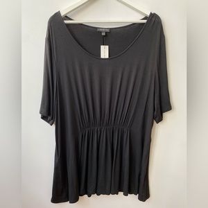 LANE BRYANT SHORT SLEEVE SCOOP NECK KNIT TOP - BLACK - PLUS SIZE 22/24